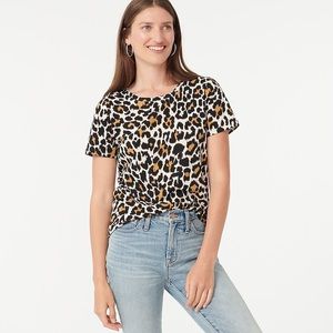 NWT J. Crew Vintage Cotton leopard T-shirt